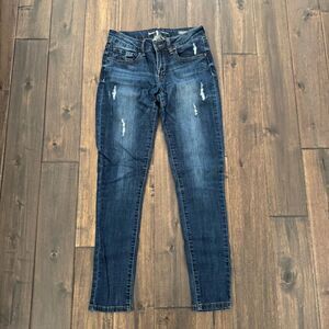 Special A Jeans Dark Wash Distressed Ankle Skinny Jr. 5
